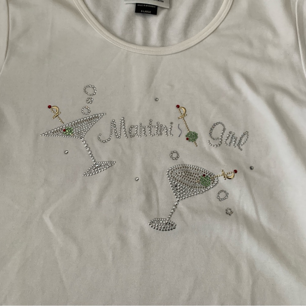 NWT Christine Alexander Martini Girl Swarovski Crystal Top Size XL - Picture 2 of 6